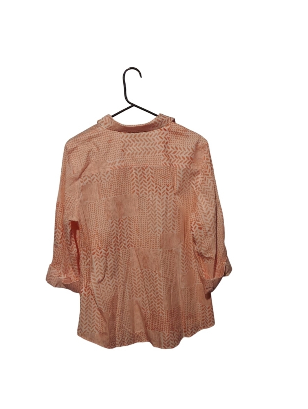 NWT Chico's Patchwork No Iron Button Shirt Top Size 2 12/14 Office Career Preppy - Picture 4 of 12